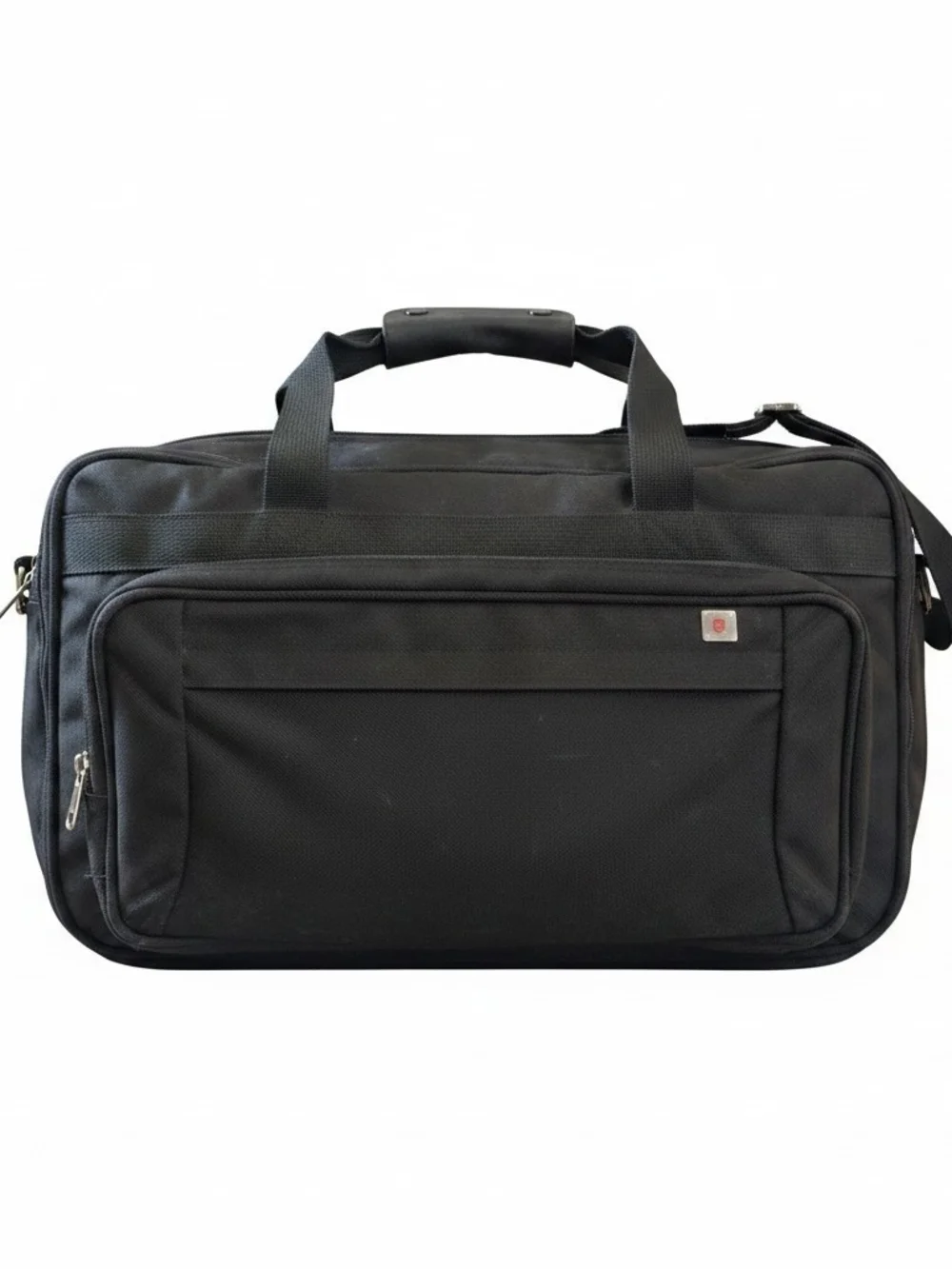 Victorinox Black Travel Duffel with Front Zip Pocket and Shoulder Strap